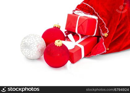 Christmas decoration hanging over white background