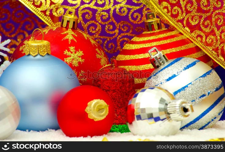 Christmas Decoration isolated on blue background