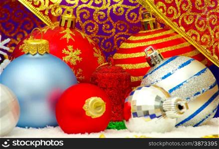 Christmas Decoration isolated on blue background