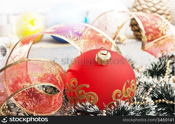 Christmas decoration on Christmas background