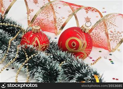 Christmas decoration on Christmas background