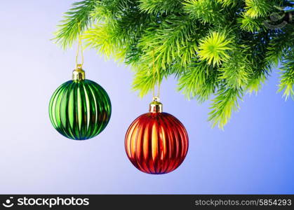 Christmas decoration on the fir tree