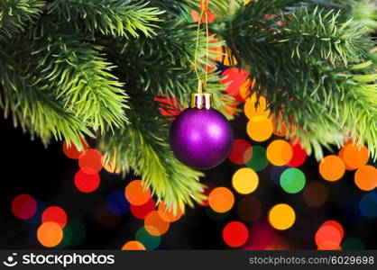 Christmas decoration on the fir tree