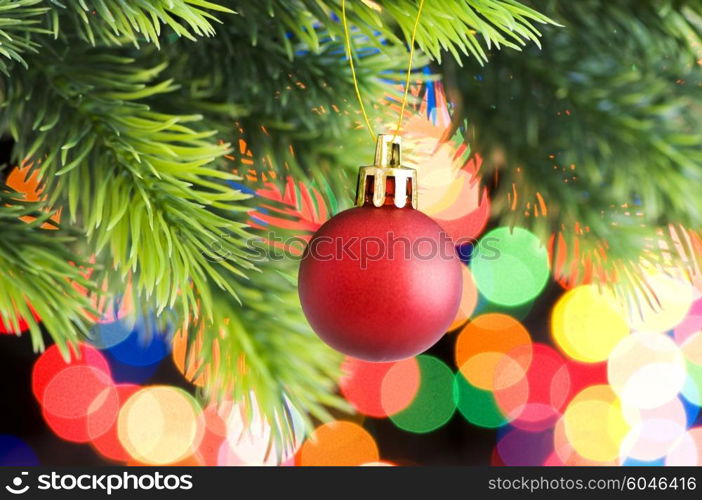 Christmas decoration on the fir tree