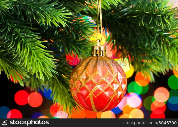 Christmas decoration on the fir tree