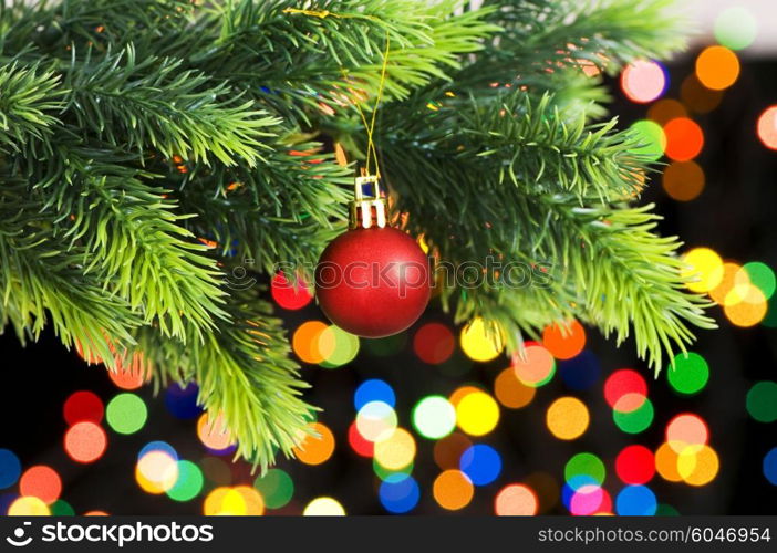 Christmas decoration on the fir tree