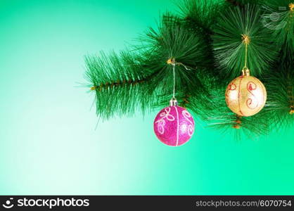 Christmas decoration on the fir tree