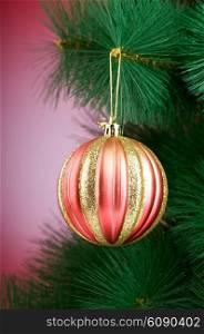 Christmas decoration on the fir tree