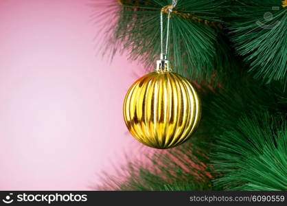 Christmas decoration on the fir tree