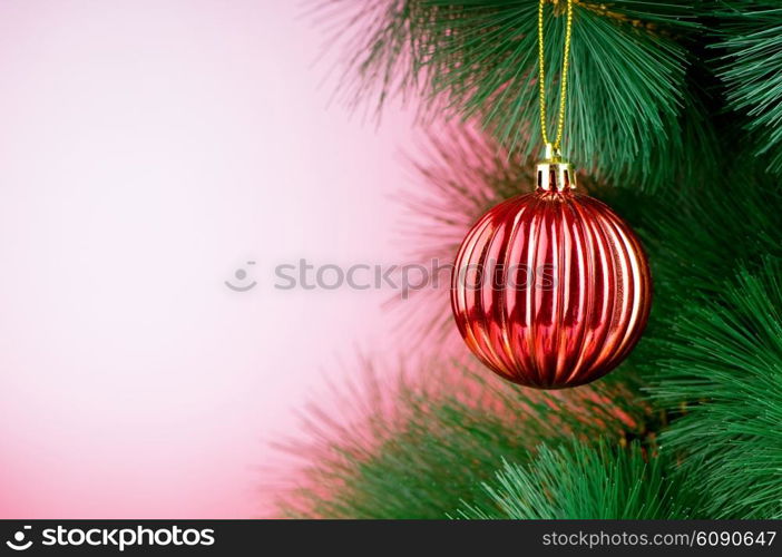 Christmas decoration on the fir tree