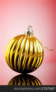 Christmas decoration on the reflective background - holiday concept