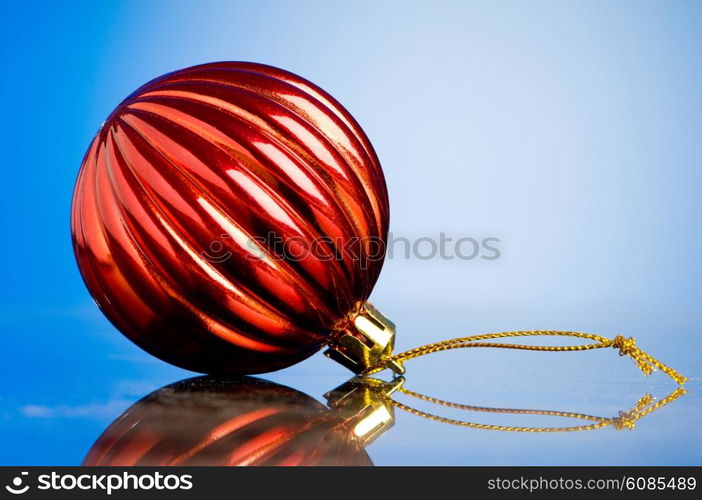 Christmas decoration on the reflective background - holiday concept