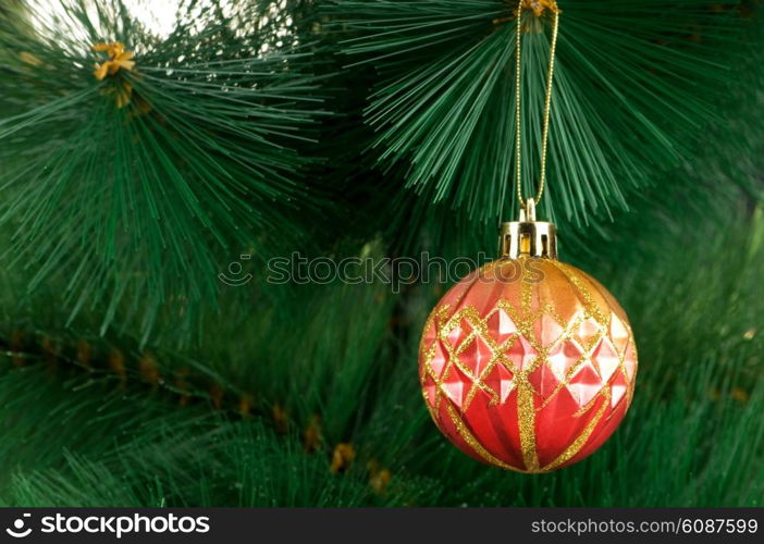 Christmas decoration on the tree - holiday concept