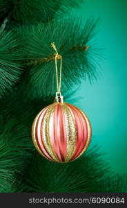 Christmas decoration on the tree - holiday concept