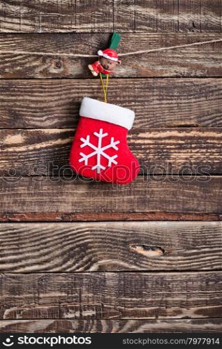 christmas decoration on the wooden table, christma background