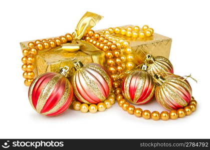 Christmas decoration on white background