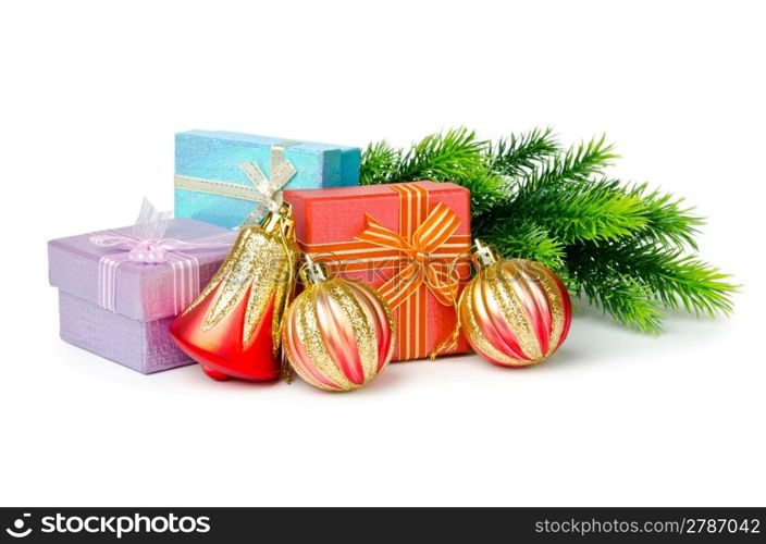 Christmas decoration on white background