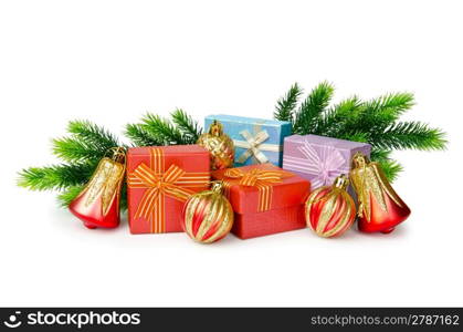 Christmas decoration on white background