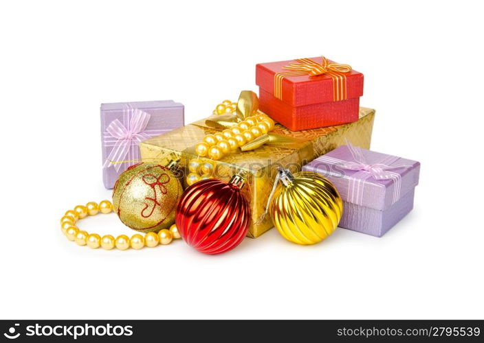 Christmas decoration on white background