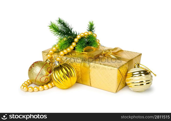 Christmas decoration on white background