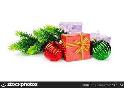 Christmas decoration on white background