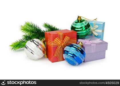 Christmas decoration on white background