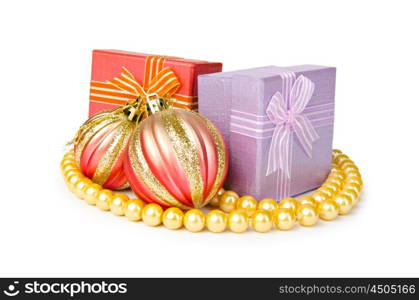 Christmas decoration on white background