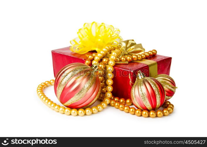 Christmas decoration on white background