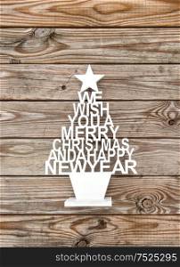 Christmas decoration on wooden background. Merry Christmas! Happy New Year!