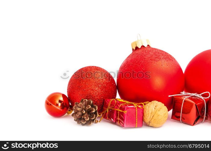 Christmas Decoration Over Wooden Background