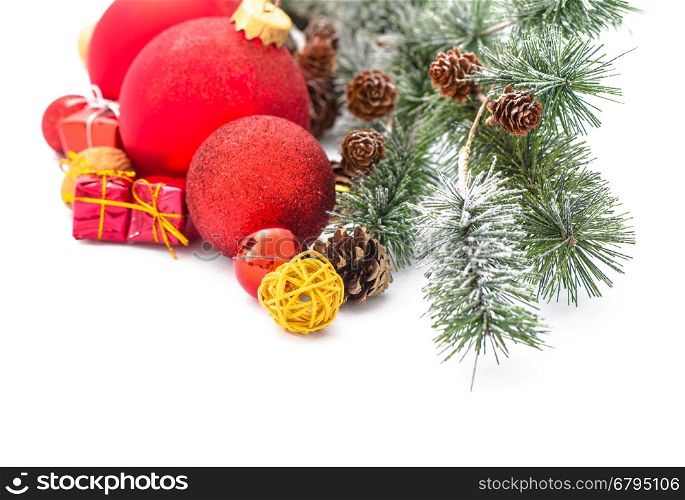 Christmas Decoration Over Wooden Background