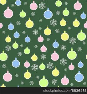 Christmas Decoration Seamless Snowflake Pattern on Green Background. Christmas Decoration Seamless Snowflake Pattern