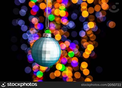 Christmas decoration with bokeh Christmas lights