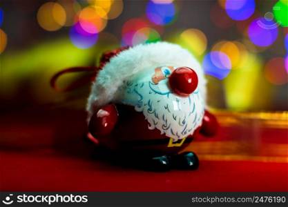 Christmas decorations against lights background