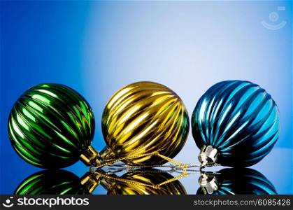 Christmas decorations in festive holiday concept