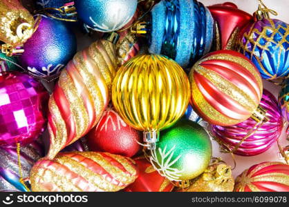 Christmas decorations in festive holiday concept