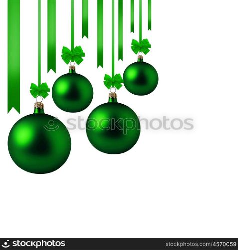Christmas decorations in the form of beads on a white background.