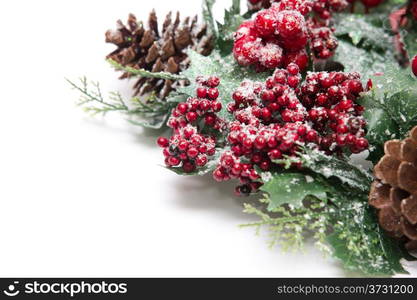 Christmas decorations isolated on white