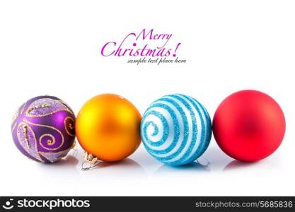 Christmas decorations isolated on white