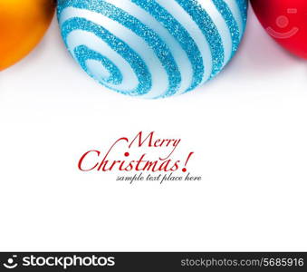 Christmas decorations isolated on white