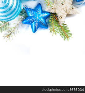 Christmas decorations isolated on white