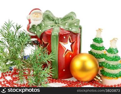 christmas decorations isolated on white background
