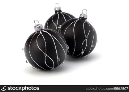 Christmas decorations isolated on white background close up