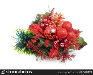 Christmas decorations on a white background