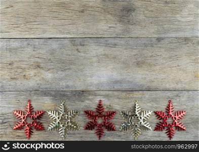 Christmas decorations on old wooden background. with copy space,