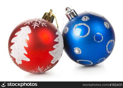 christmas decorative balls cut out from white background