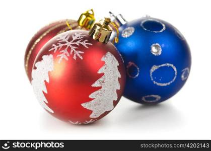 christmas decorative balls cut out from white background