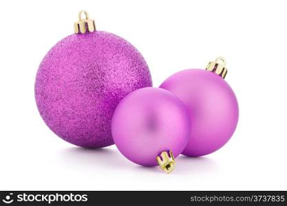 christmas decorative balls on white background.