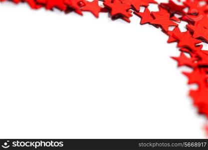 Christmas decorative red stars isolated on white background