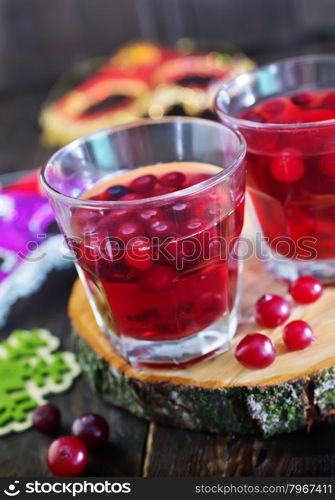 christmas drink in glasses and on a table